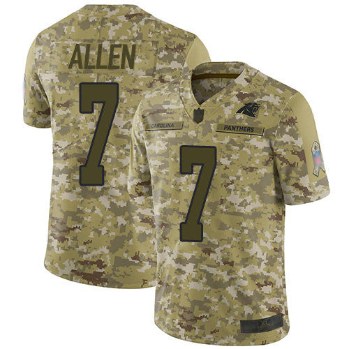 Kyle Allen Carolina Panthers camo Salute To Service jersey