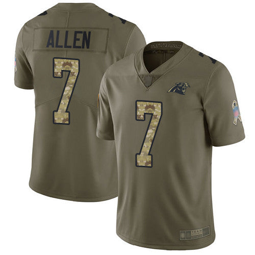 Kyle Allen Carolina Panthers olive Salute To Service jersey