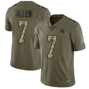 Kyle Allen Carolina Panthers olive Salute To Service jersey