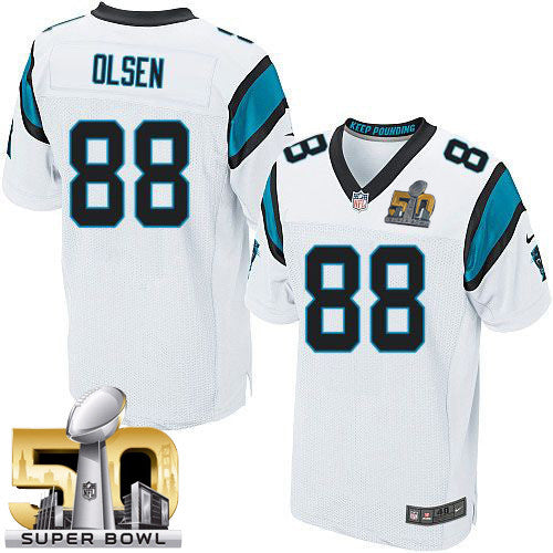 Greg Olsen Carolina Panthers white Elite jersey