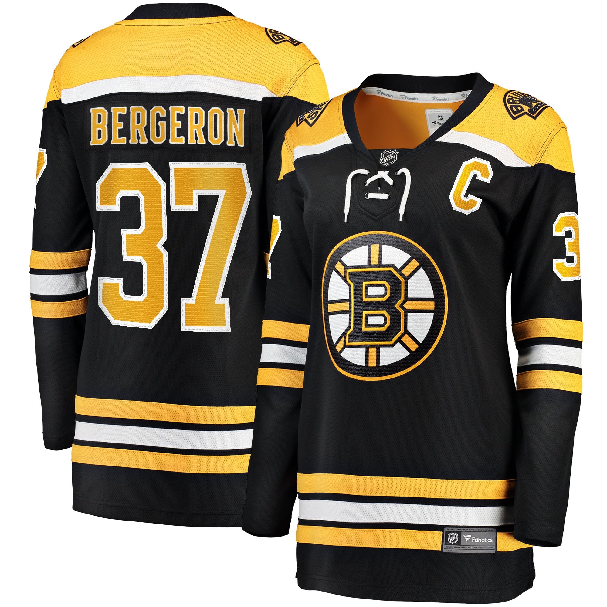 Patrice Bergeron Captain Patch Boston Bruins black Home jersey