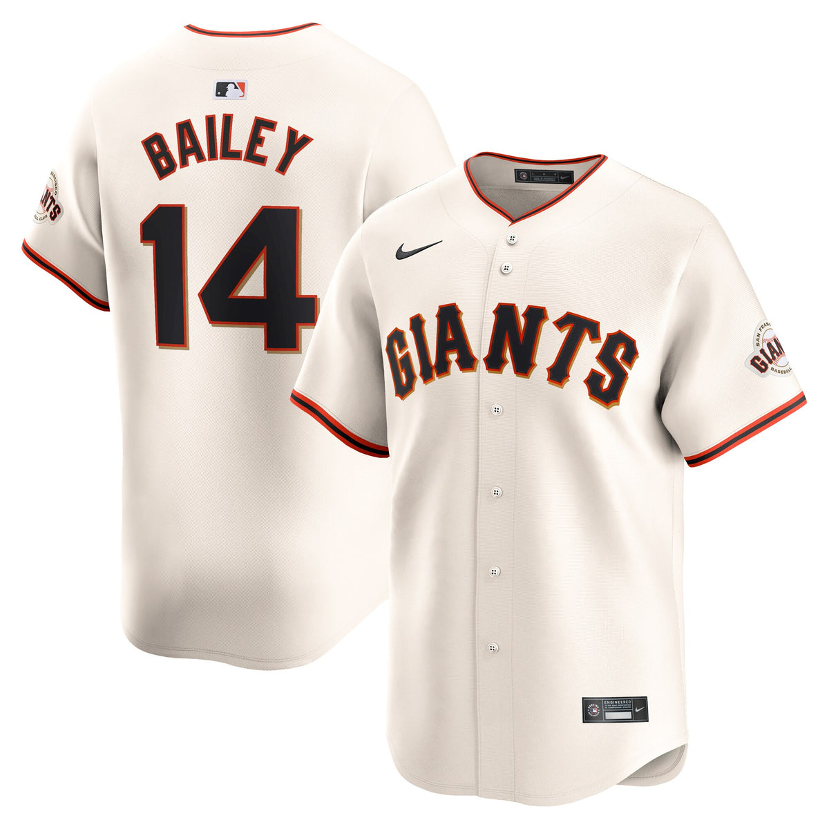 Patrick Bailey San Francisco Giants cream Limited jersey