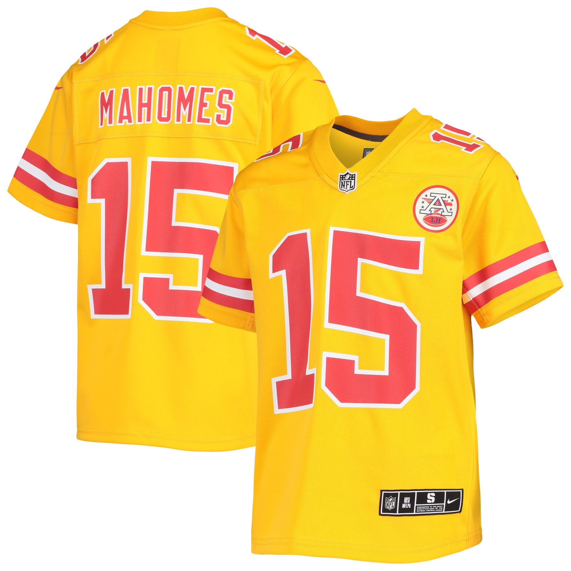 Patrick Mahomes Kansas City Chiefs gold jersey