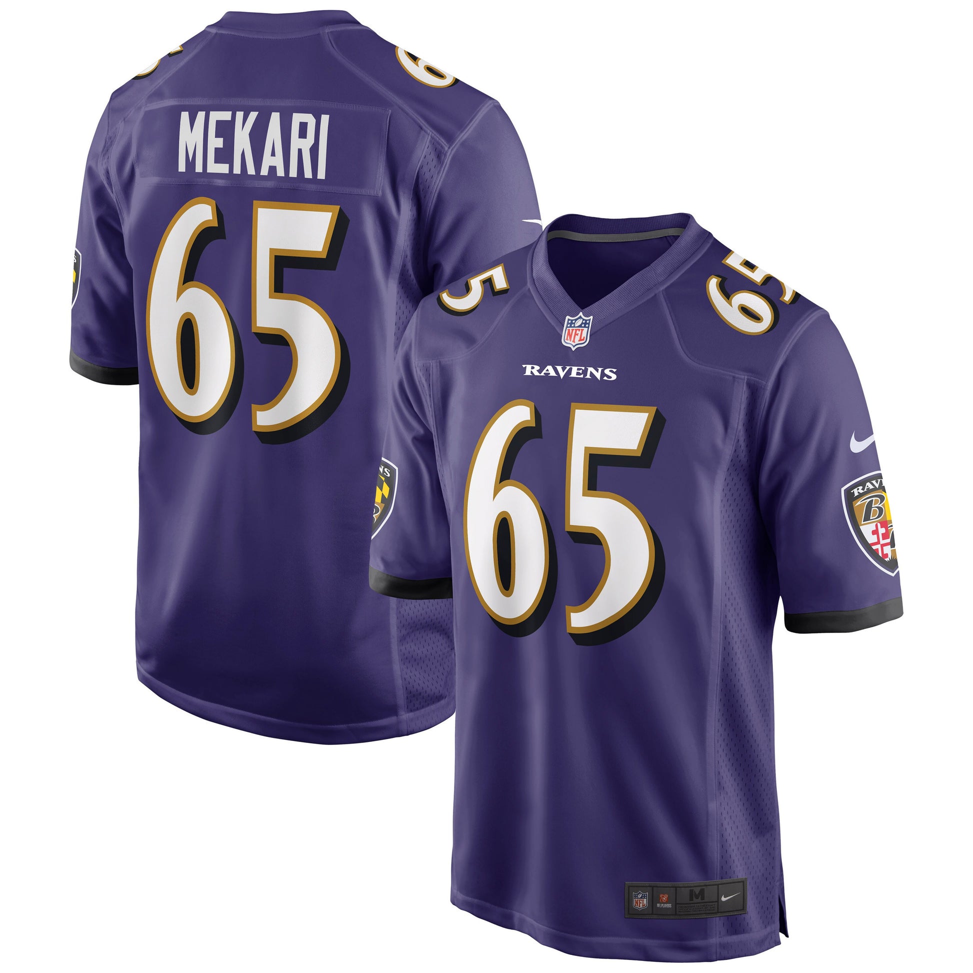 Patrick Mekari Baltimore Ravens purple Game jersey
