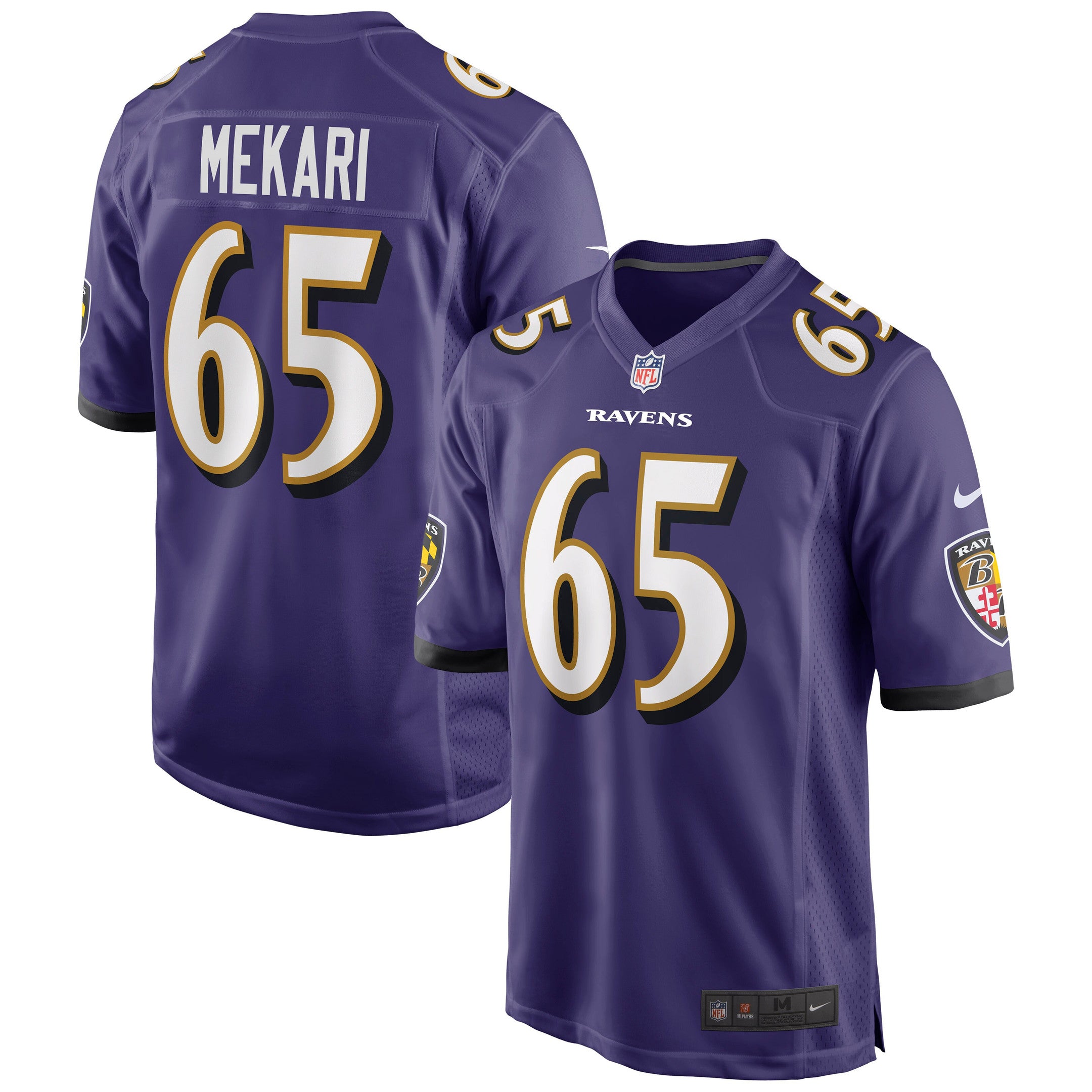 Patrick Mekari Baltimore Ravens purple Game jersey