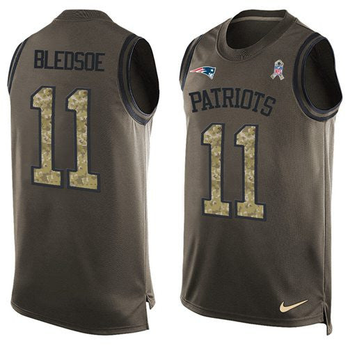 Drew Bledsoe New England Patriots green Salute To Service jersey