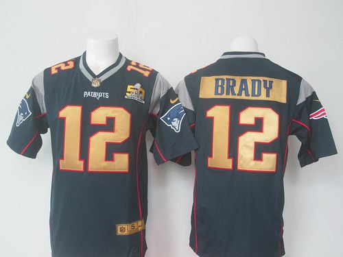 Tom Brady New England Patriots navy Elite jersey