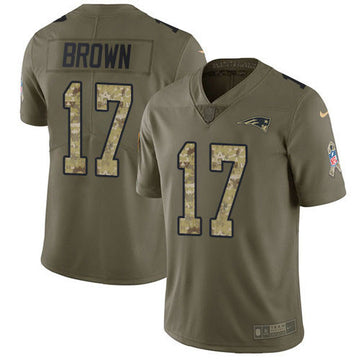 Antonio Brown New England Patriots olive Salute To Service jersey