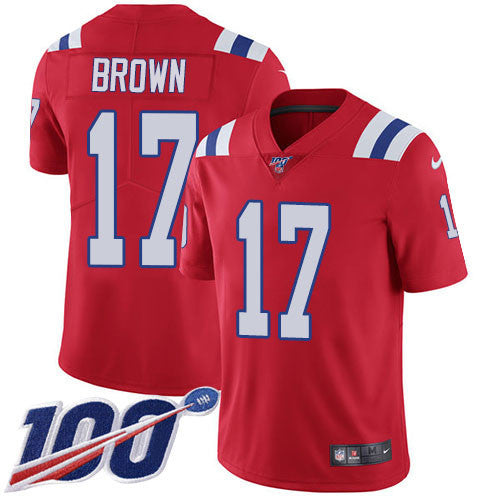 Antonio Brown New England Patriots red Vapor jersey