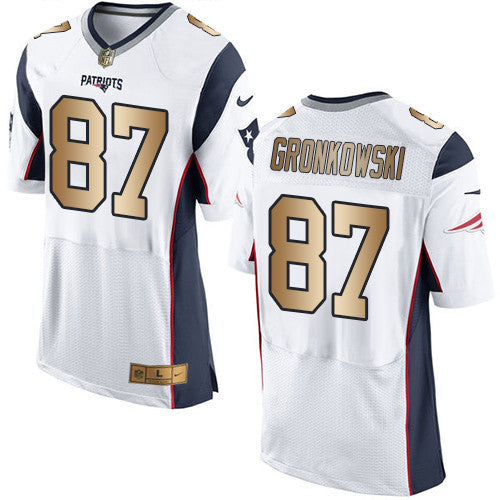 Rob Gronkowski New England Patriots white Elite jersey