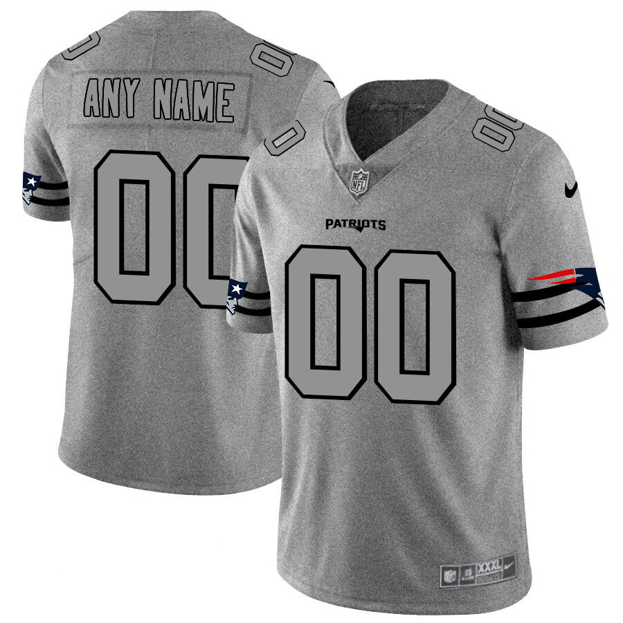 Custom New England Patriots gray Vapor jersey