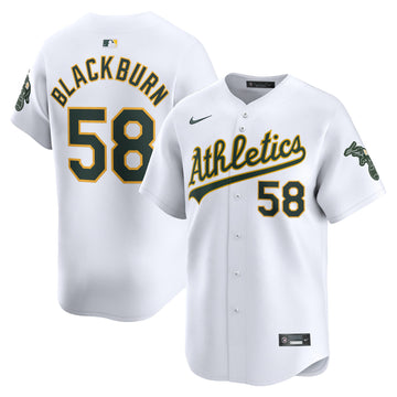 Paul Blackburn Oakland Athletics white Limited jersey