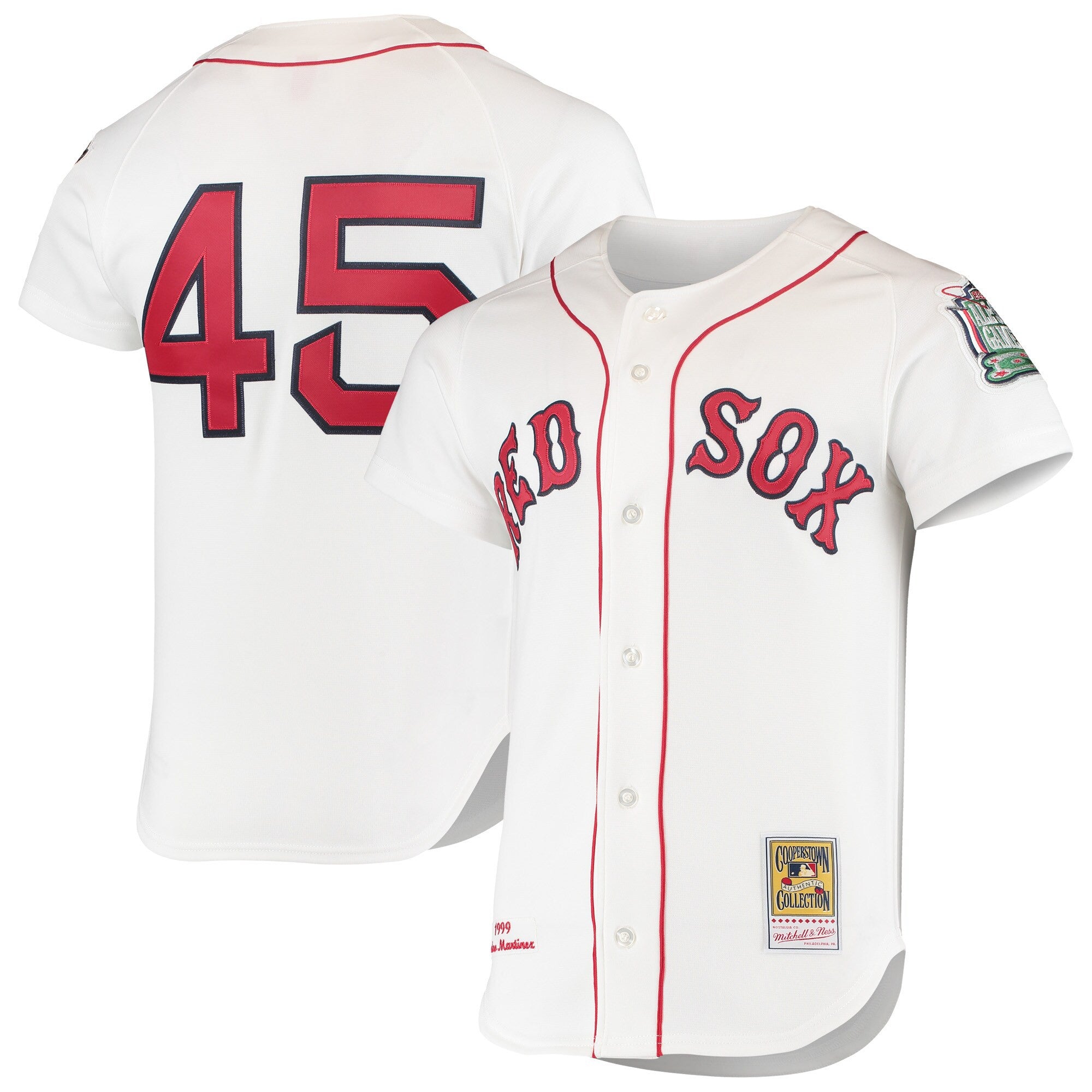 Pedro Martinez Boston Red Sox white Cooperstown jersey