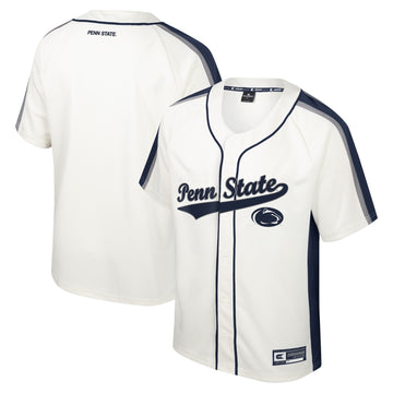 Colosseum Ruth Button-up Penn State Nittany Lions cream jersey