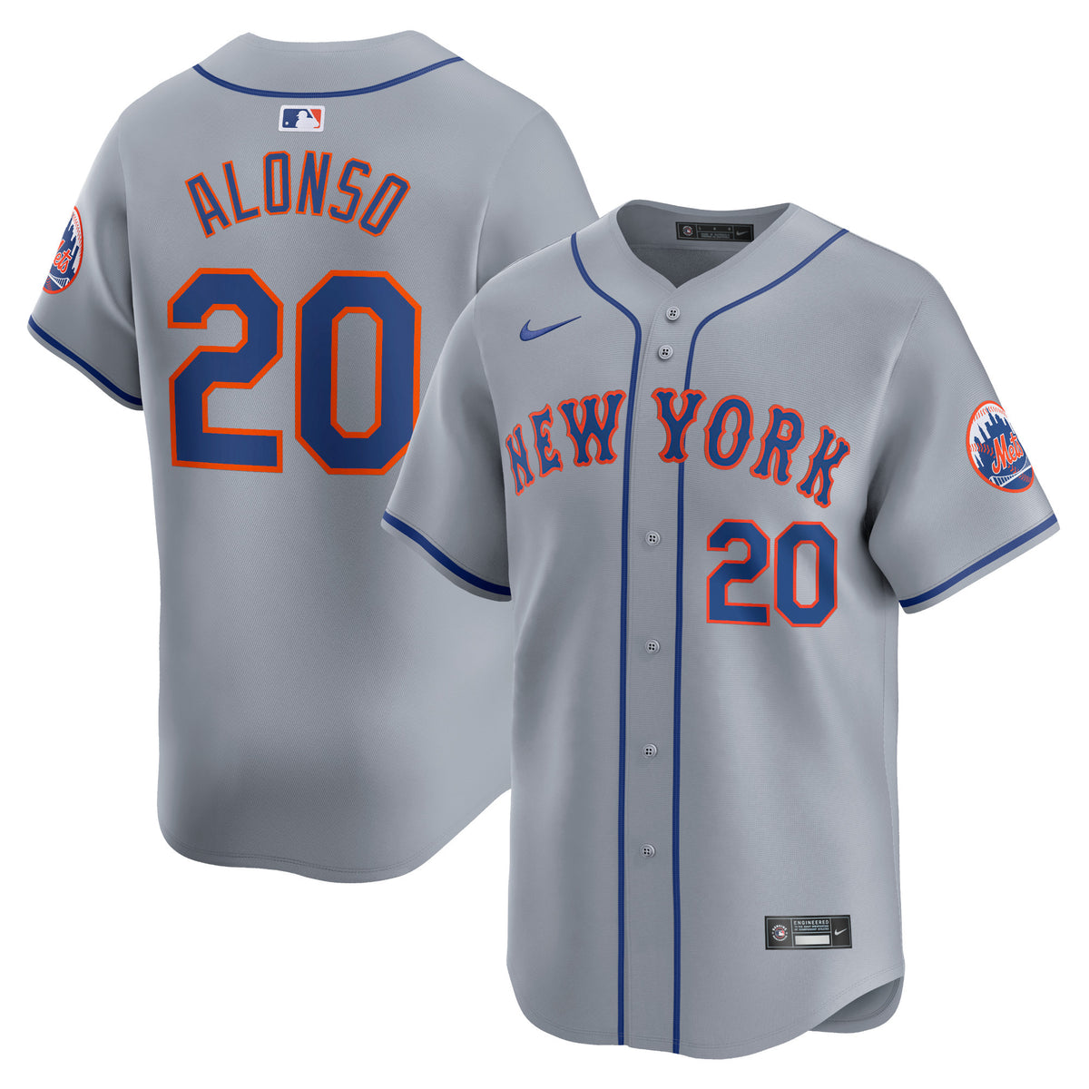 Pete Alonso New York Mets gray Limited jersey