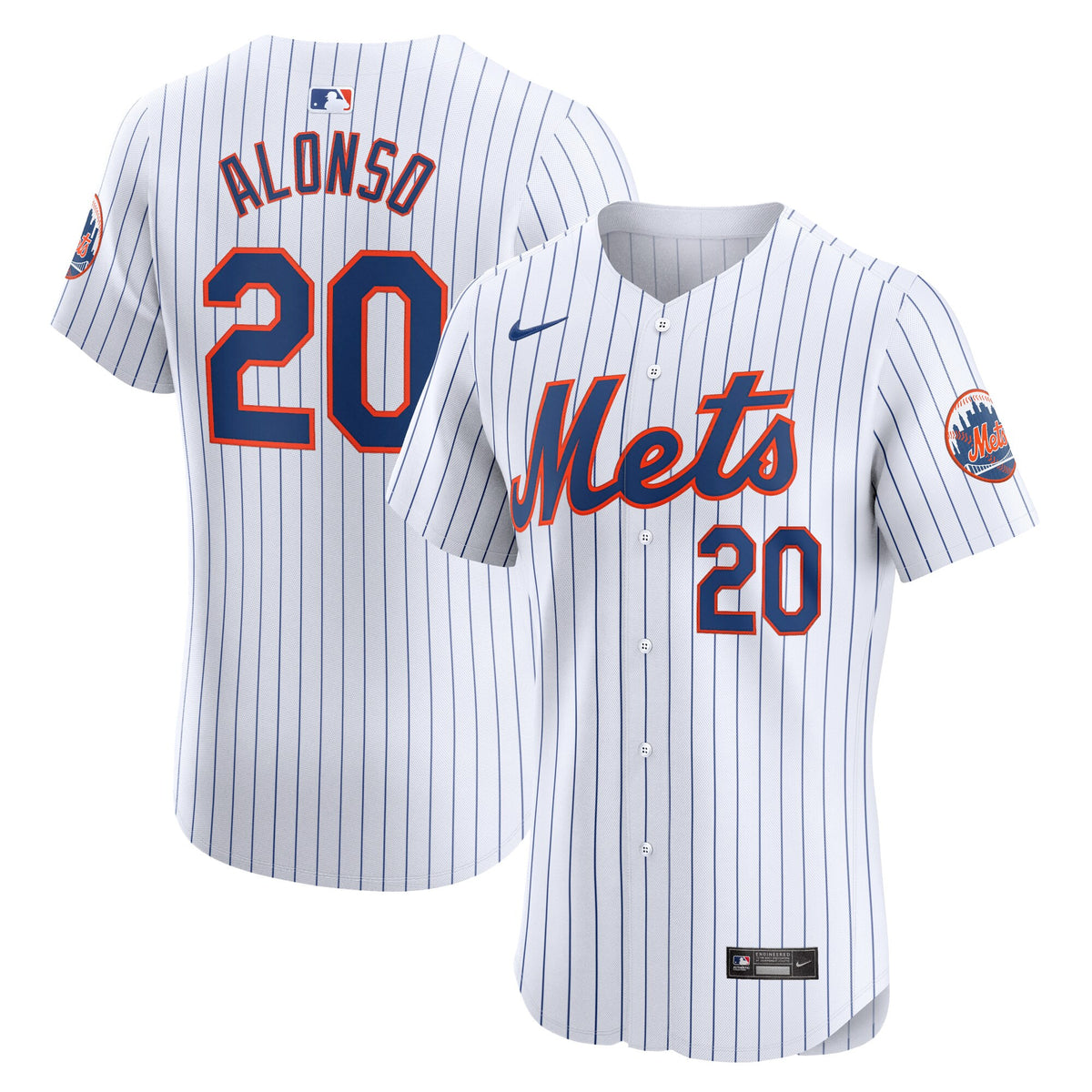 Pete Alonso New York Mets white Elite jersey