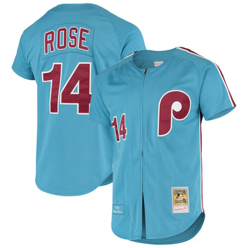 Pete Rose Philadelphia Phillies blue Cooperstown jersey