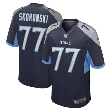 Peter Skoronski Tennessee Titans navy jersey