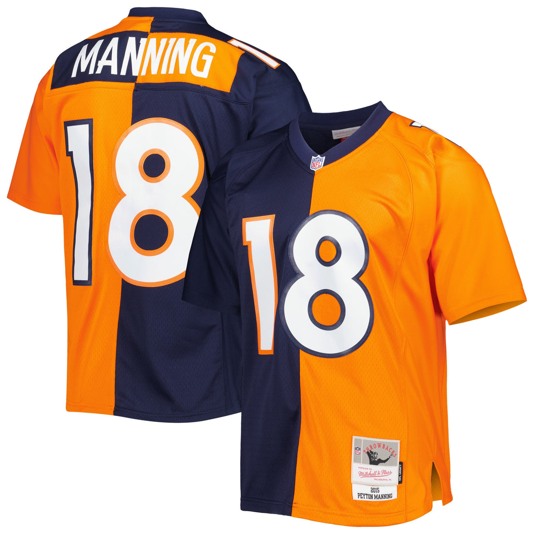 Peyton Manning Denver Broncos navy Split jersey