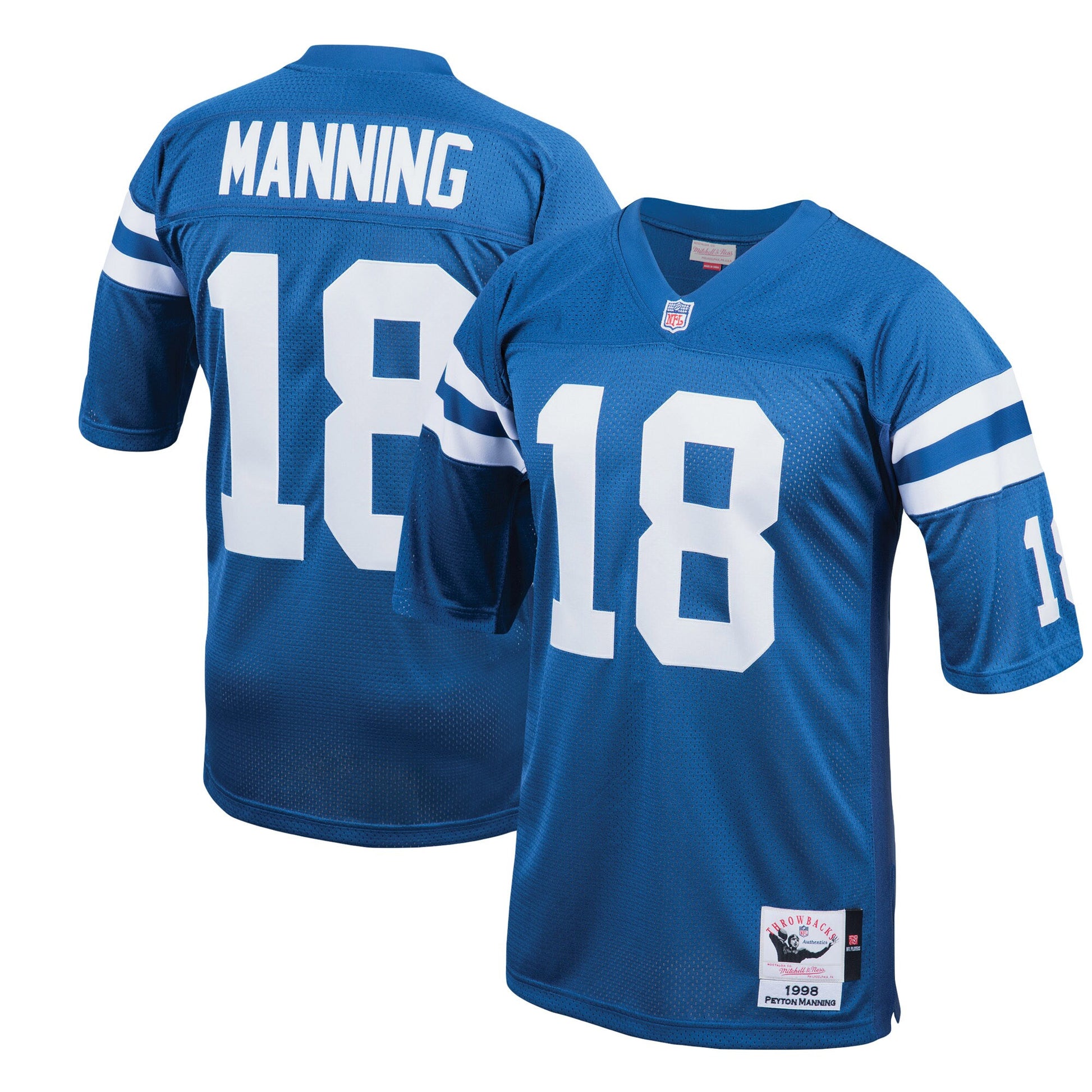 Peyton Manning Indianapolis Colts royal Throwback jersey
