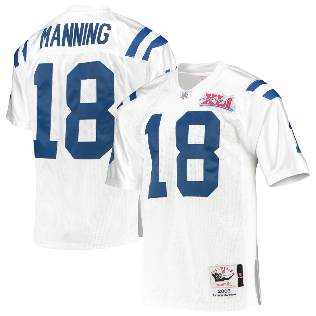 Peyton Manning Indianapolis Colts white Throwback jersey
