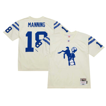 Peyton Manning Chainstitch Indianapolis Colts cream jersey