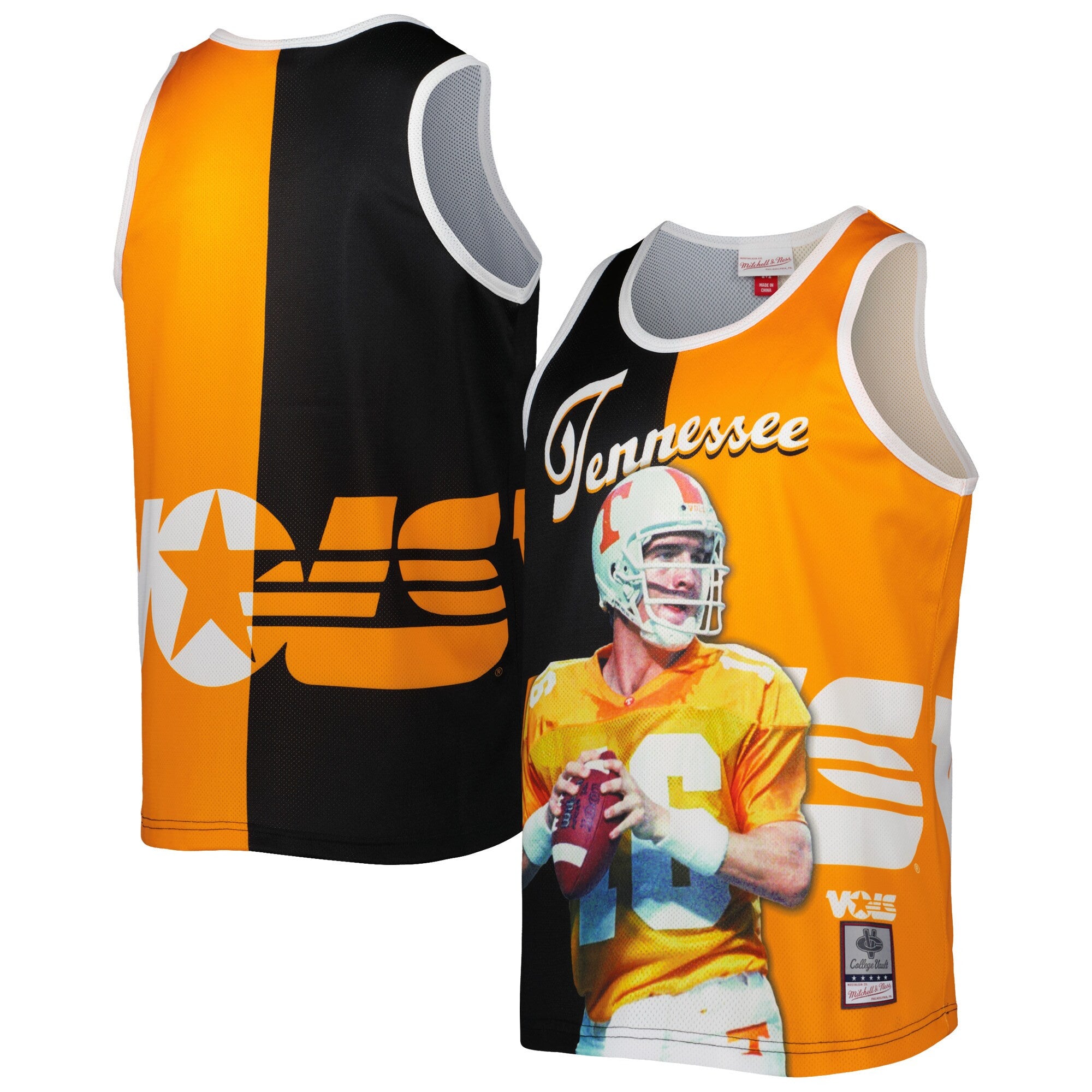 Peyton Manning Sublimated Tank Top Tennessee Volunteers black jersey