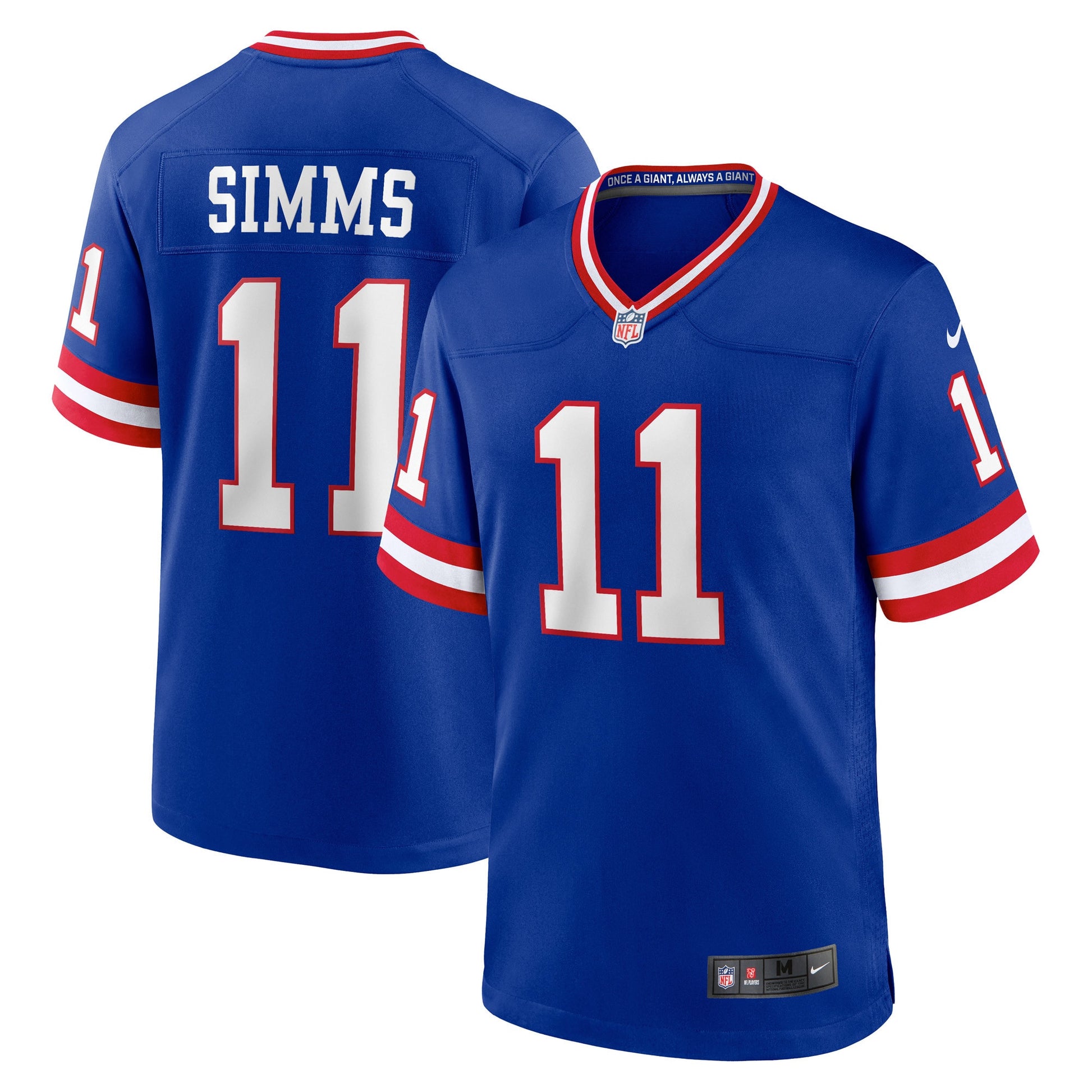 Phil Simms New York Giants royal Classic jersey