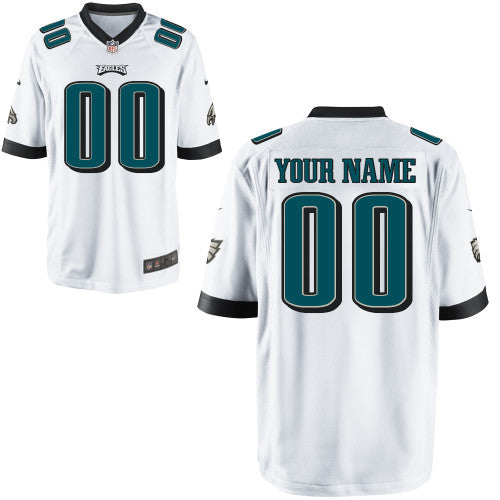 Custom Philadelphia Eagles white Game jersey