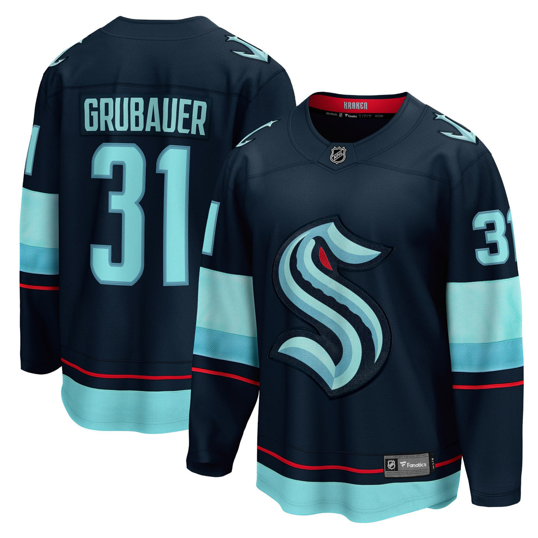 Philipp Grubauer Seattle Kraken navy Home jersey