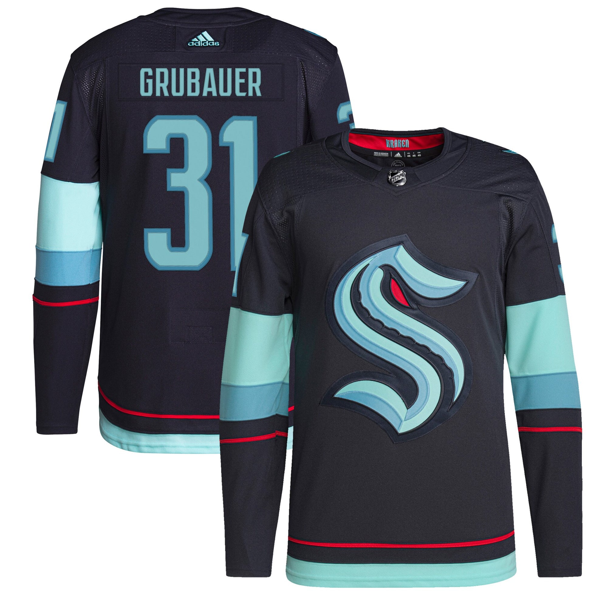 Philipp Grubauer Seattle Kraken navy Home jersey