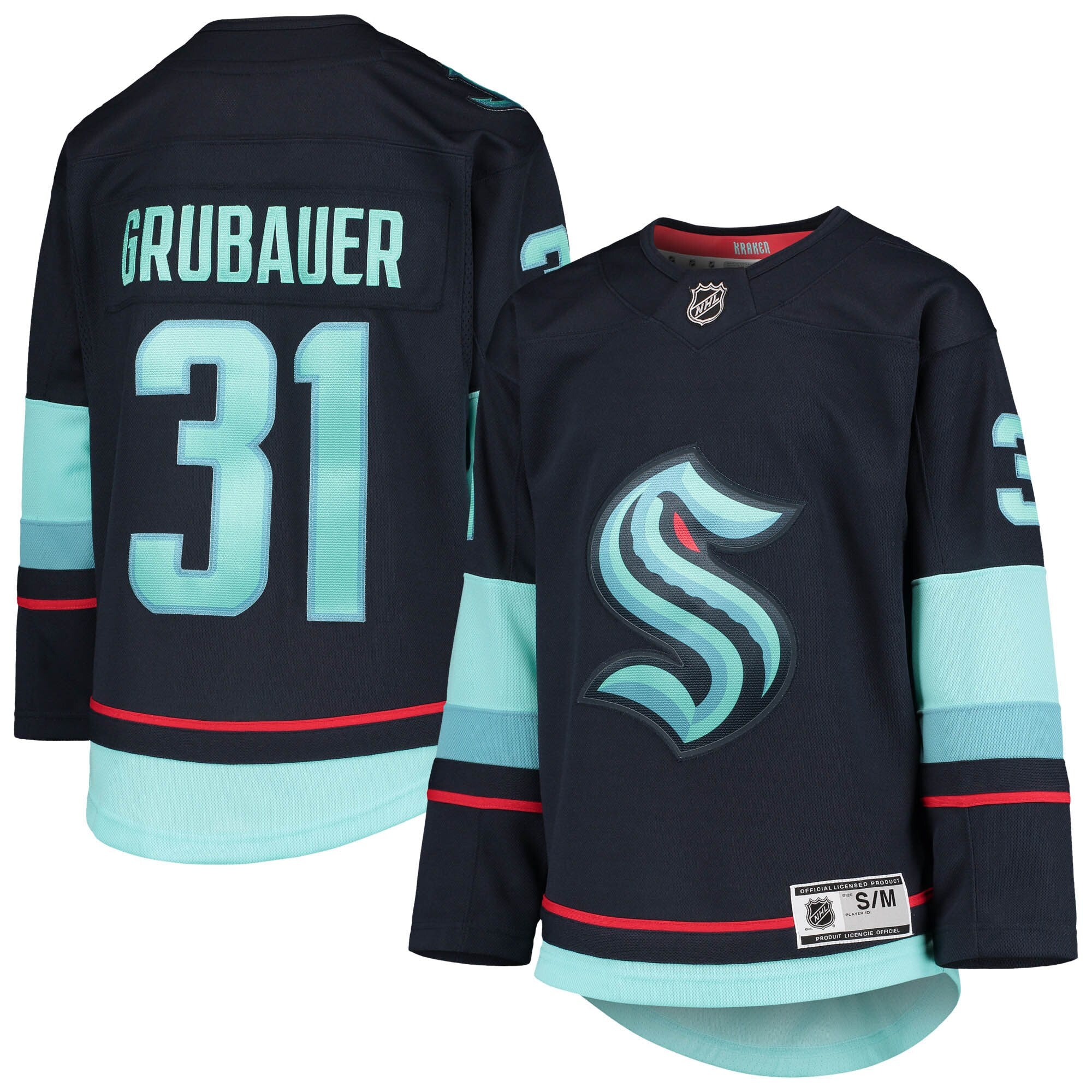 Philipp Grubauer Seattle Kraken blue Home jersey