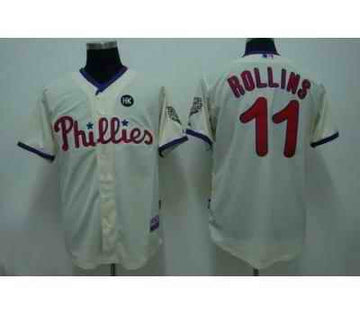 Jimmy Rollins Philadelphia Phillies cream jersey