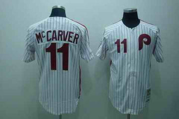 M.ccarver Philadelphia Phillies white jersey