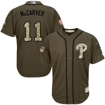 Tim McCarver Philadelphia Phillies green Salute To Service jersey