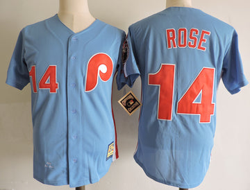 Pete Rose Philadelphia Phillies blue Cooperstown jersey