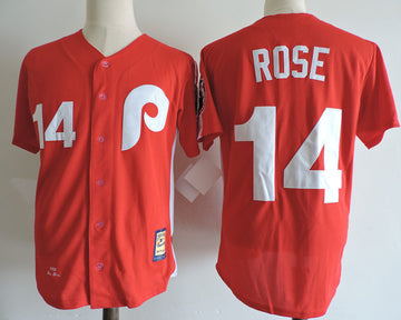 Pete Rose Philadelphia Phillies red Cooperstown jersey