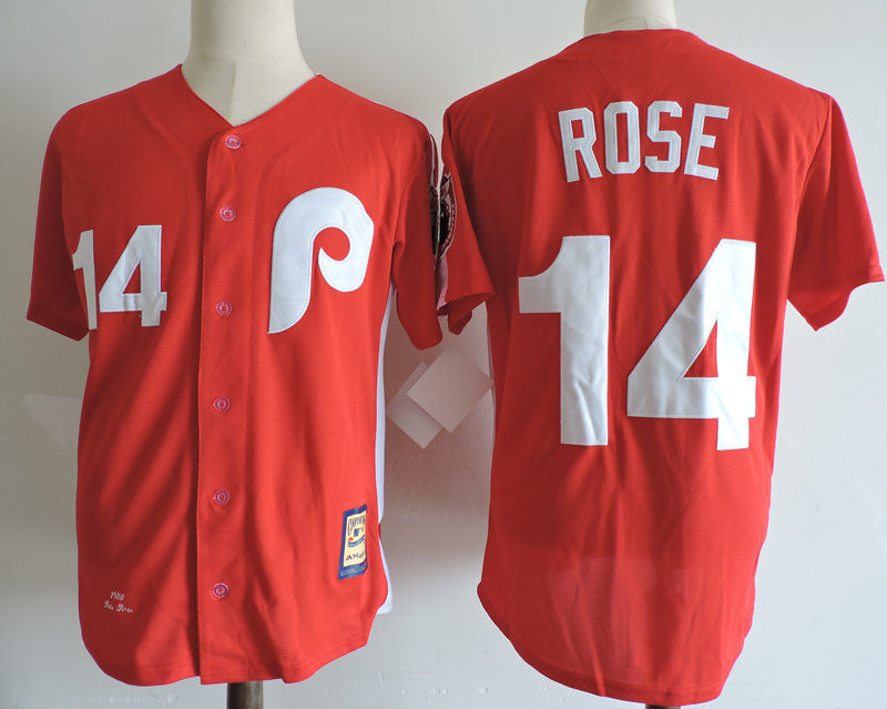 Pete Rose Philadelphia Phillies red Cooperstown jersey