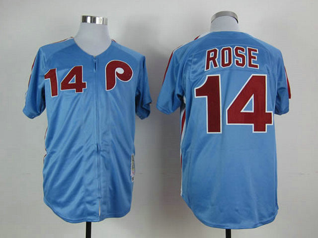 Rose Philadelphia Phillies blue jersey