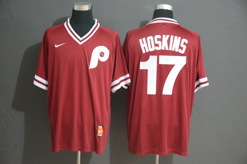 Rhys Hoskins Philadelphia Phillies red Throwback jersey