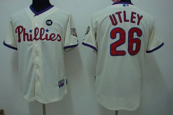 Chase Utley Philadelphia Phillies cream jersey