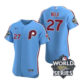Aaron Nola Philadelphia Phillies blue jersey