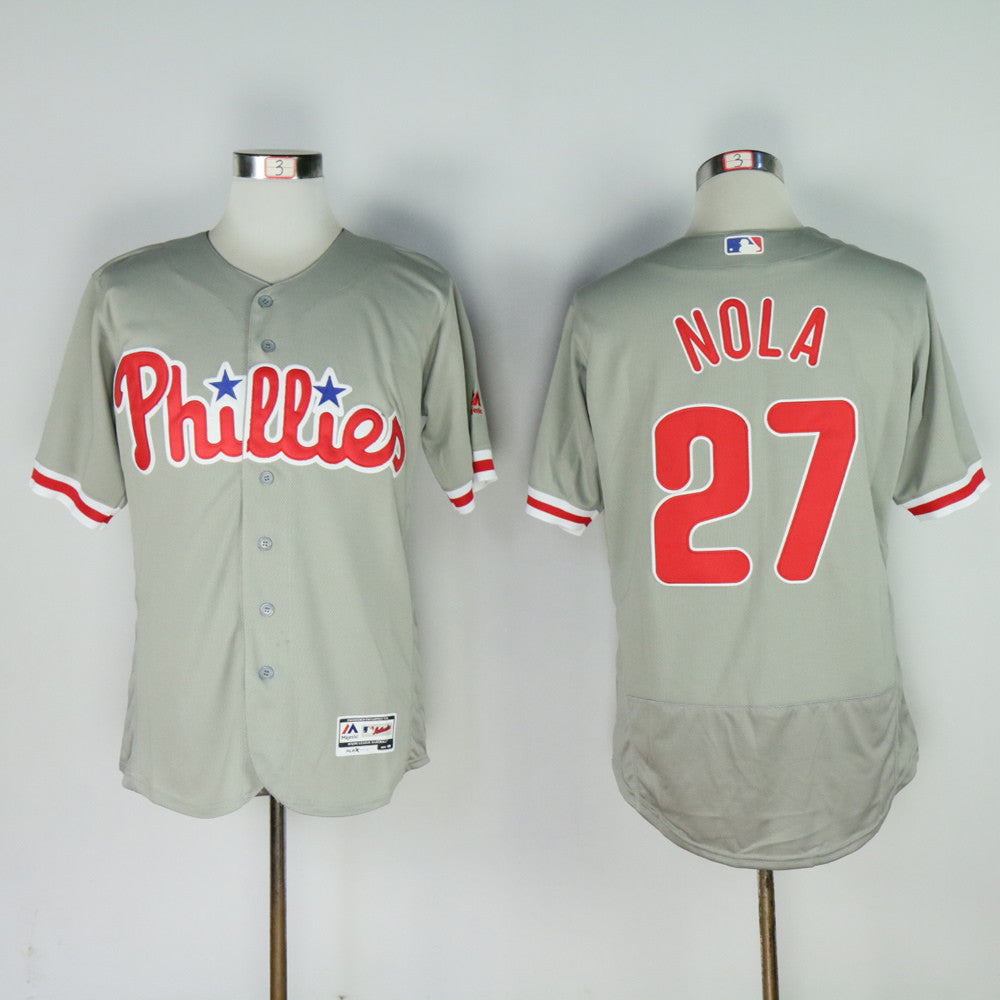 Aaron Nola Philadelphia Phillies grey jersey