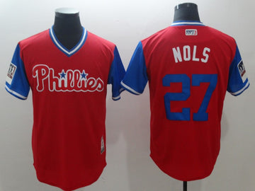 Aaron Nola Nols Philadelphia Phillies red Authentic jersey