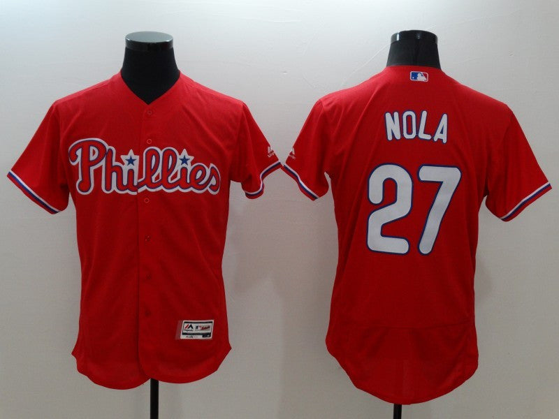 Aaron Nola Philadelphia Phillies red jersey