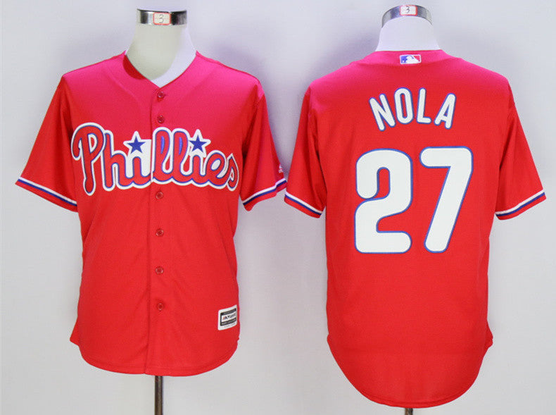 Aaron Nola Philadelphia Phillies red jersey