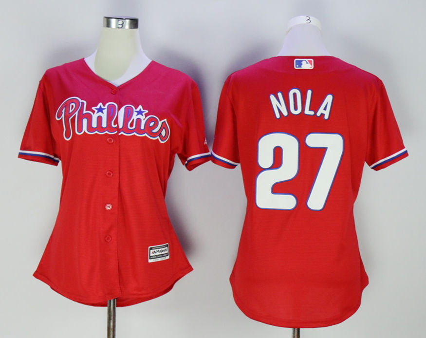 Aaron Nola Philadelphia Phillies red jersey