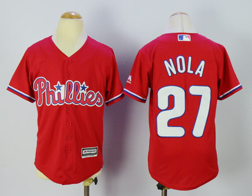 Aaron Nola Philadelphia Phillies red jersey