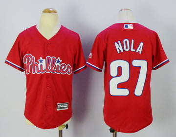 Aaron Nola Philadelphia Phillies red jersey