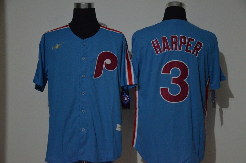 Bryce Harper Philadelphia Phillies blue Cooperstown jersey